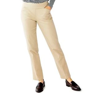 16W Short CROFT & BARROW Effortless Stretch Pull-On Straight-Leg Pants Khaki
